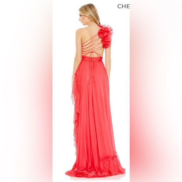 Mac Duggal 67989 NWT Ruffled One Shoulder Asymmetrical Gown - Picture 2 of 6